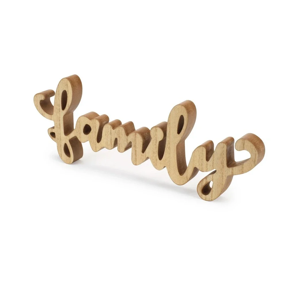 Wooden Family‎ Sign | Tabletop Home Accent | Farmhouse Shelf Decoration
